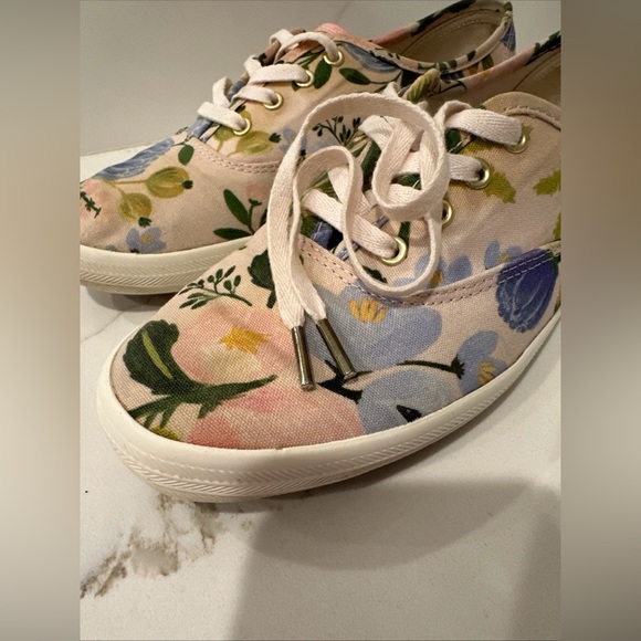 Keds X Rifle Paper Co Champion Garden Party Pink Floral Lace Up Sneakers 7.5 - Picture 14 of 15